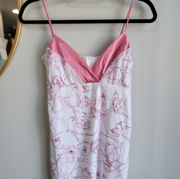 Vintage Kiwi 2000s pink white babydoll top Medium Y2K - Picture 3 of 9